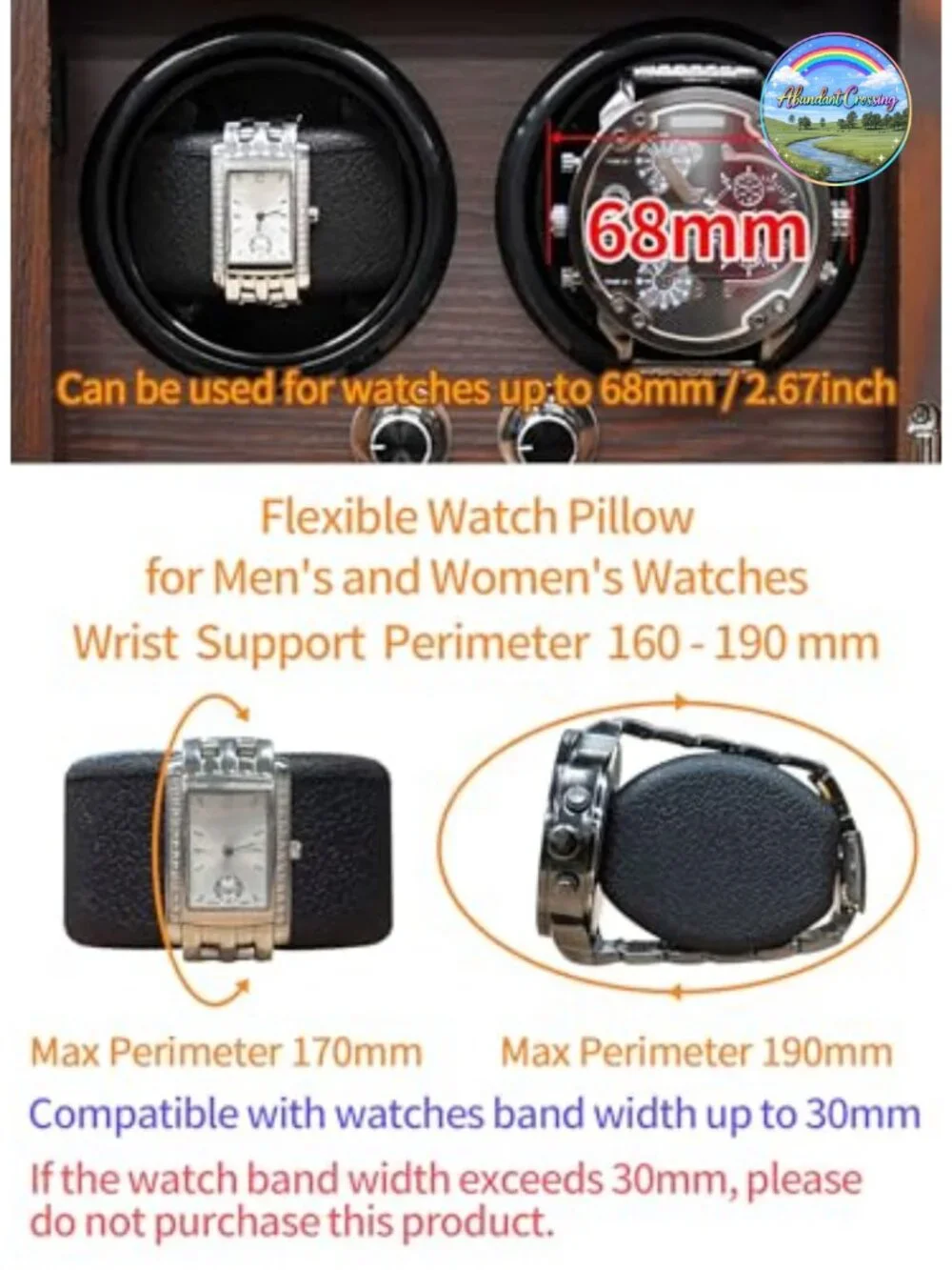 Watch Winder for 4 Automatic Watches, Rotating Watch Box with Wooden Exterior,